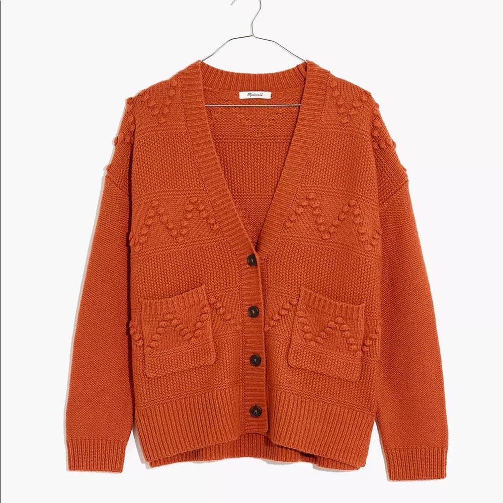Madewell Zigzag Bobble Cardigan Sweater